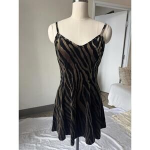 Vintage Jonden Dress Velour Green Black Sz Large Stretchy Y2k